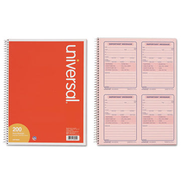 Universal® Wirebound Message Books, Two-part Carbonless, 5.5 X 3.19, 4-page, 200 Forms freeshipping - TVN Wholesale